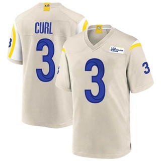 Game Kamren Curl Men's Los Angeles Rams Bone Jersey