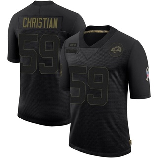 Limited Geron Christian Men's Los Angeles Rams 2020 Salute To Service Jersey - Black