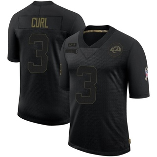 Limited Kamren Curl Men's Los Angeles Rams 2020 Salute To Service Jersey - Black