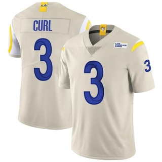 Limited Kamren Curl Men's Los Angeles Rams Bone Vapor Jersey