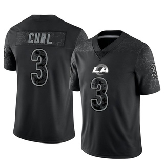 Limited Kamren Curl Men's Los Angeles Rams Reflective Jersey - Black