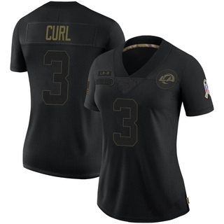 Limited Kamren Curl Women's Los Angeles Rams 2020 Salute To Service Jersey - Black