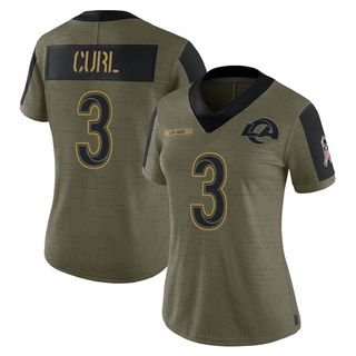 Limited Kamren Curl Women's Los Angeles Rams 2021 Salute To Service Jersey - Olive