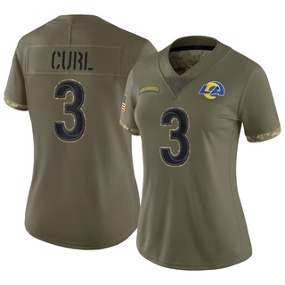 Limited Kamren Curl Women's Los Angeles Rams 2022 Salute To Service Jersey - Olive