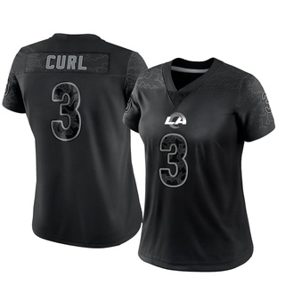 Limited Kamren Curl Women's Los Angeles Rams Reflective Jersey - Black