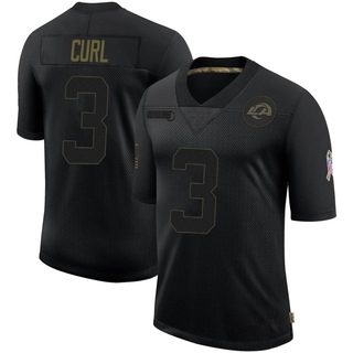 Limited Kamren Curl Youth Los Angeles Rams 2020 Salute To Service Jersey - Black