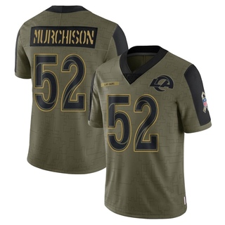 Limited Larrell Murchison Men's Los Angeles Rams 2021 Salute To Service Jersey - Olive